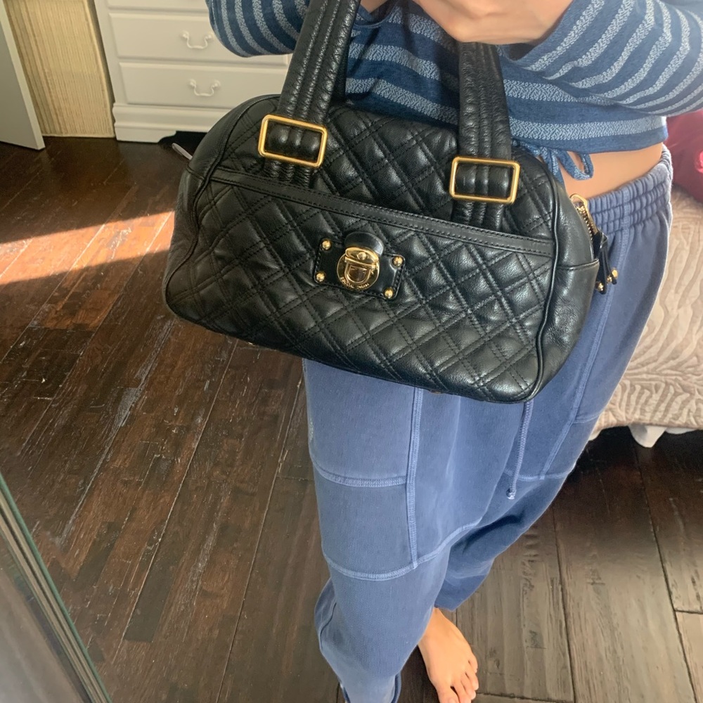 Marc Jacobs quilted handbag with gold buckle